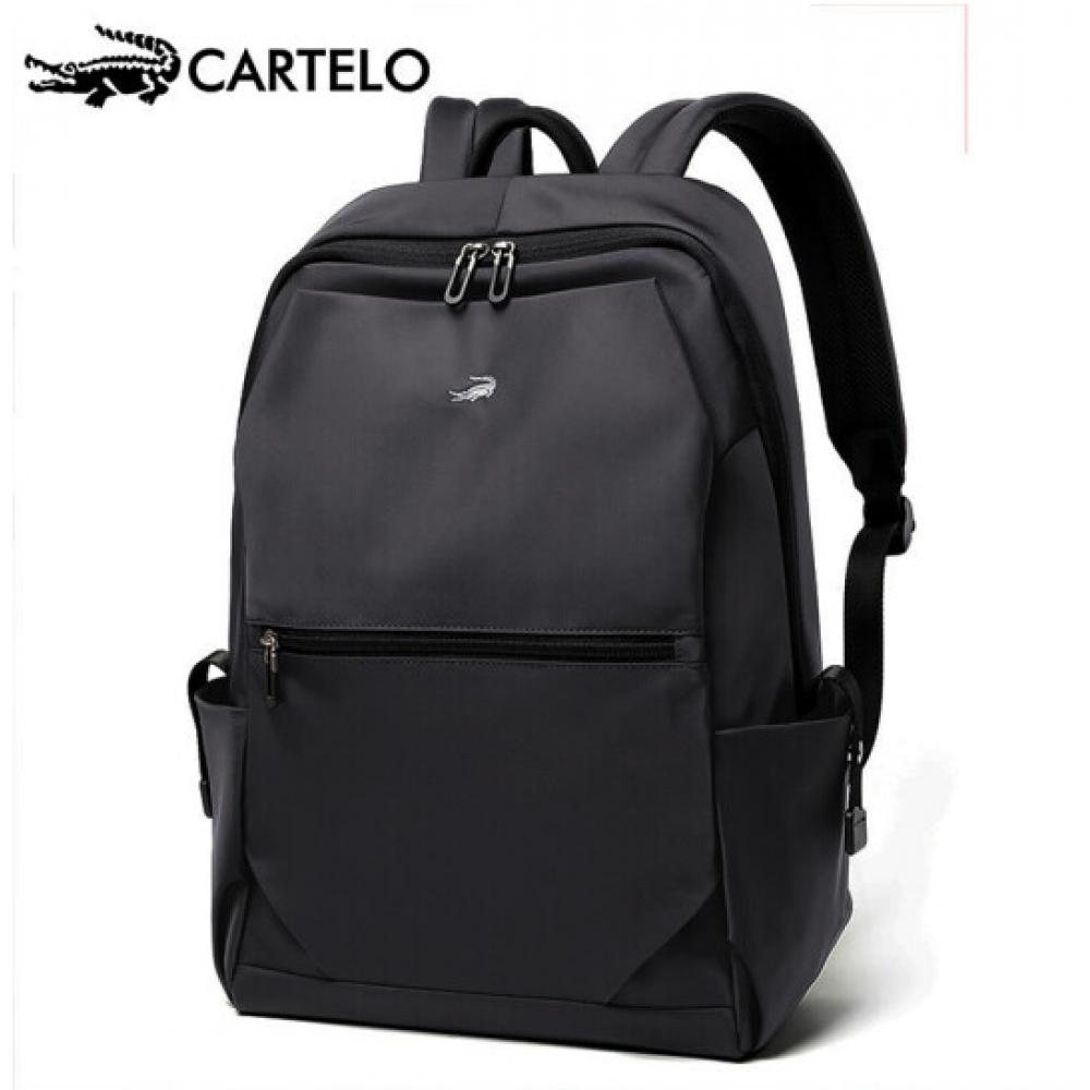 卡帝乐鳄鱼（CARTELO）双肩包男15.6英寸笔记本电脑包商务多功能大容量出差背包旅行包黑色