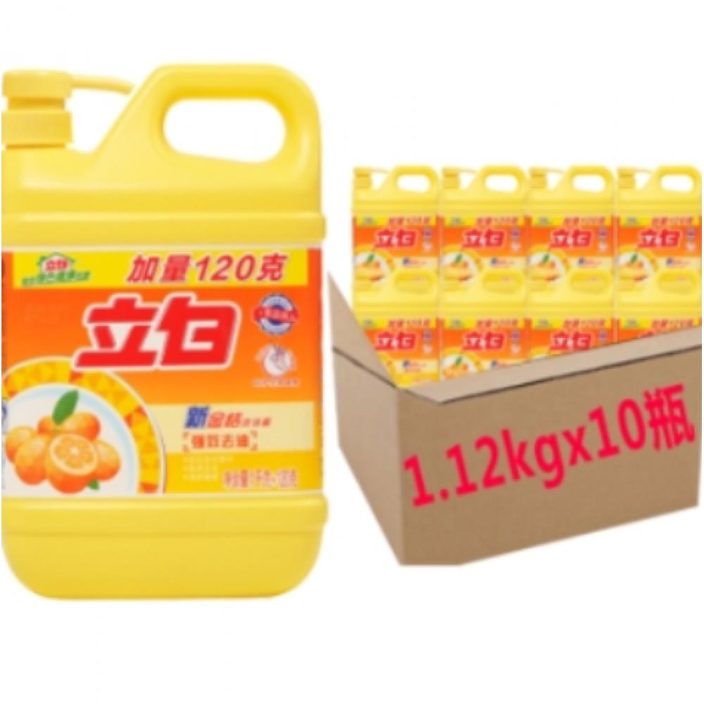 立白 洗洁精 新金桔1kg+120g洗涤剂洗碗液强效去油金桔 10瓶/箱
